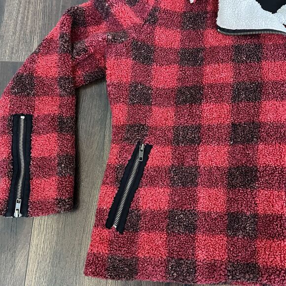 Idyllwind Miranda Lambert Sherpa Jacket Size Large Western Buffalo Plaid Zipper - Picture 3 of 12